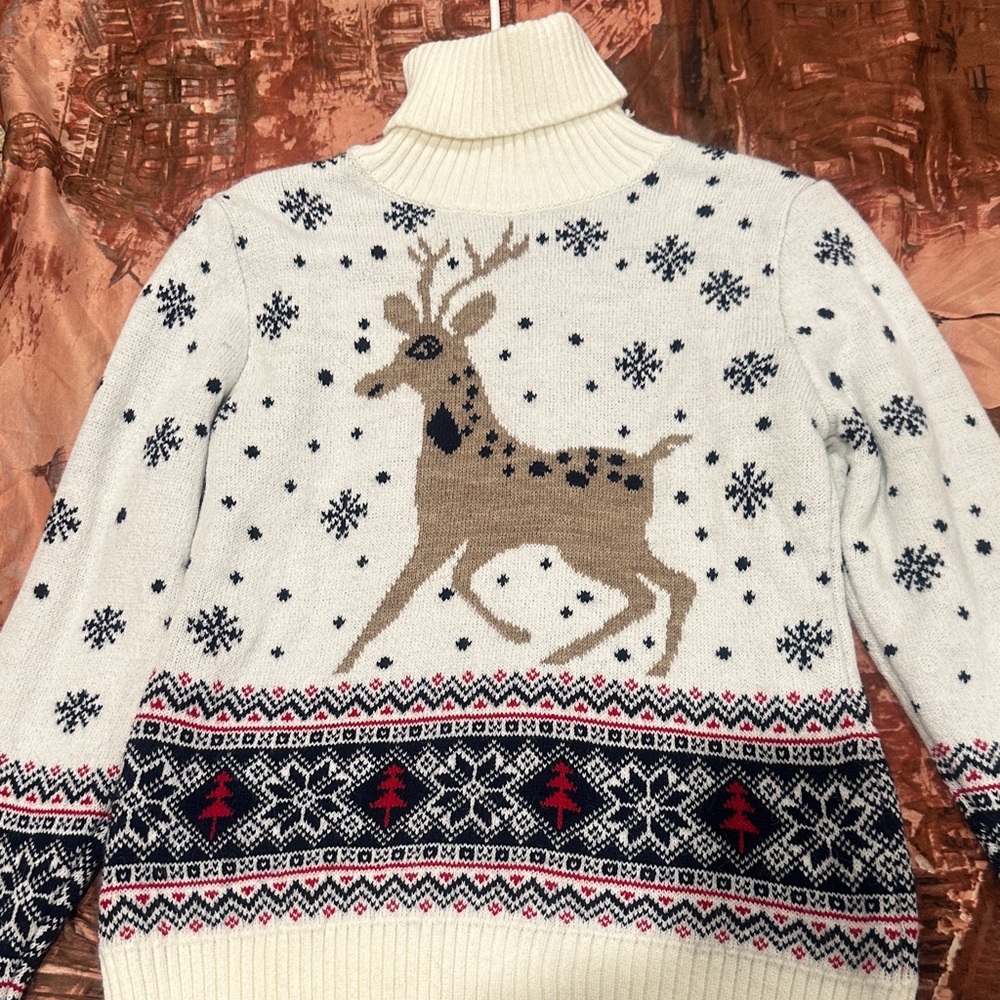 Women's Cream Reindeer Sweater